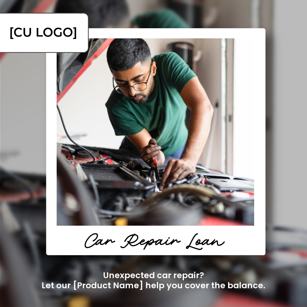 A man uses a tool to work on the engine of a car.